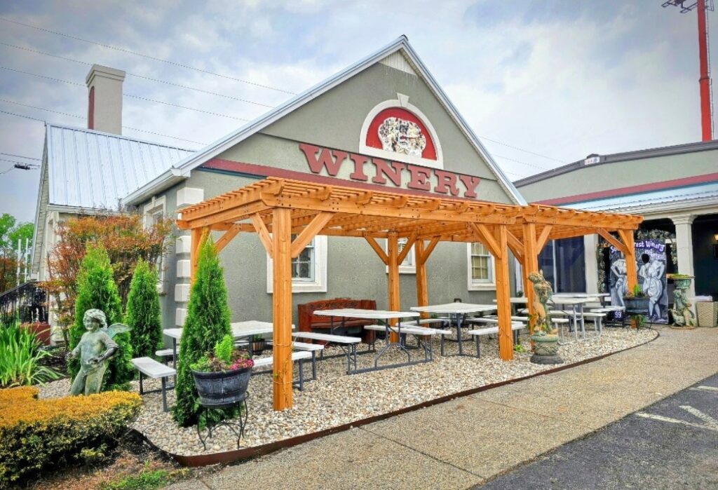 Outside Patio of Sumner Crest Winery. A stop on the Tennessee Songwriters Week Showcase guide.