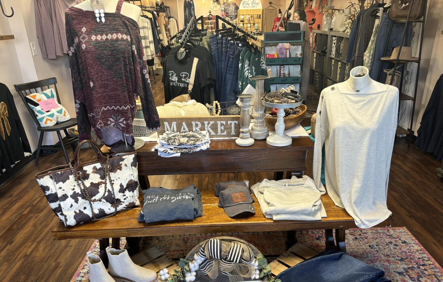 Clothes display at Riley Rese boutique